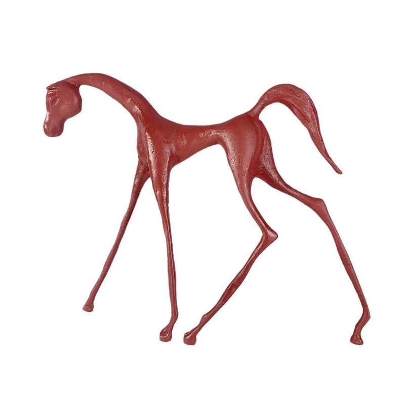 新中式简约几何镂空酒店合金摆件骏马样板间售楼部私人会所摆件