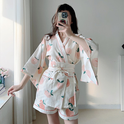 日系汗蒸服女款2024套装100%纯棉开衫新款洋气可爱高档桑拿新款