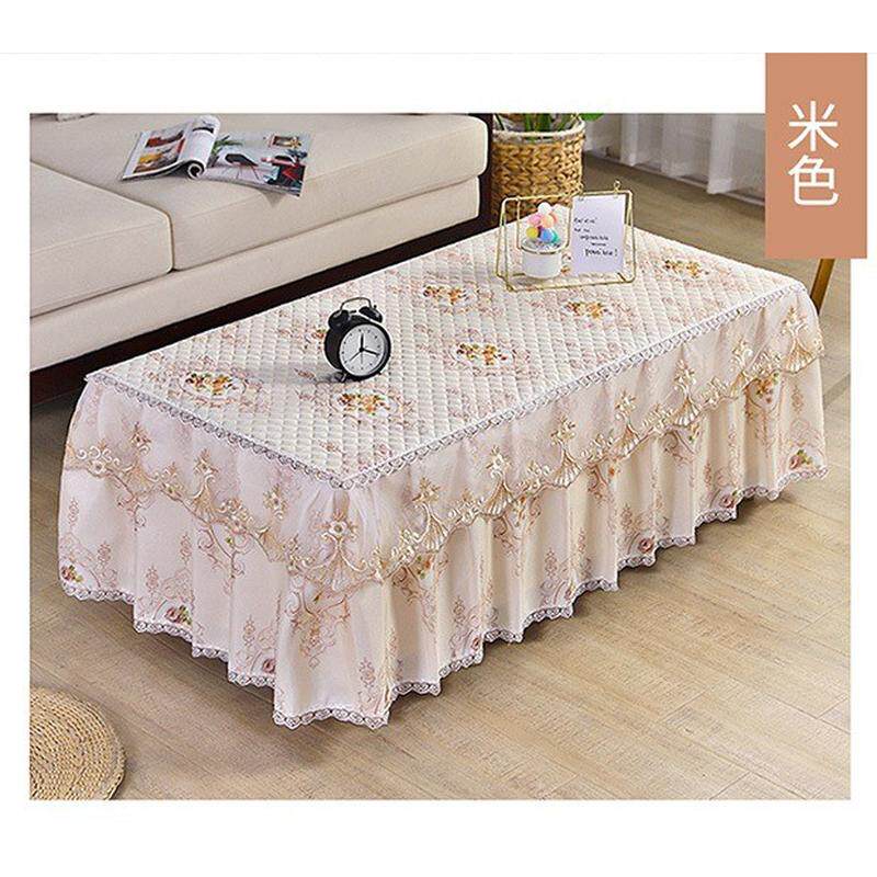 茶几桌布蕾丝套防尘长方型餐桌家用布艺客厅欧式茶几罩加厚防滑
