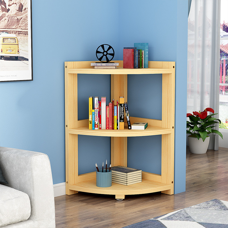 v2ws批发卧室转角置物架分层三角落地式墙角拐角客厅实木厨房锅具