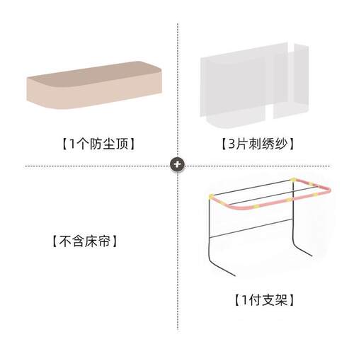 CB#新款学生宿舍上铺U型双轨道床帘蚊帐一体式纯色强遮光侧开寝