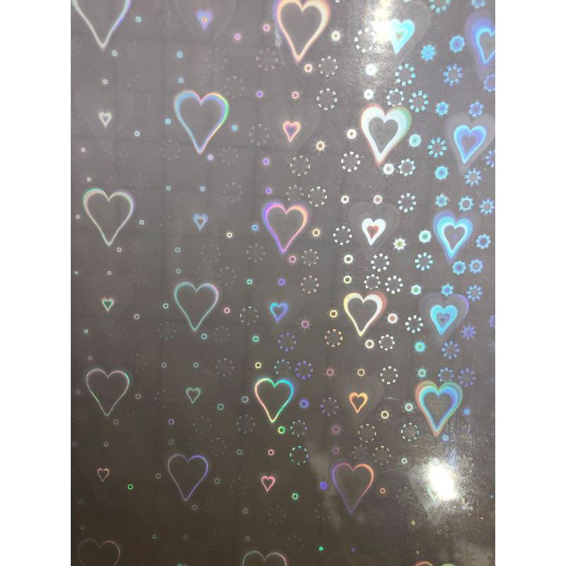 各种带bopp介质型防刮花镭射可变幻小爱心冷裱膜冷覆膜热裱热复合