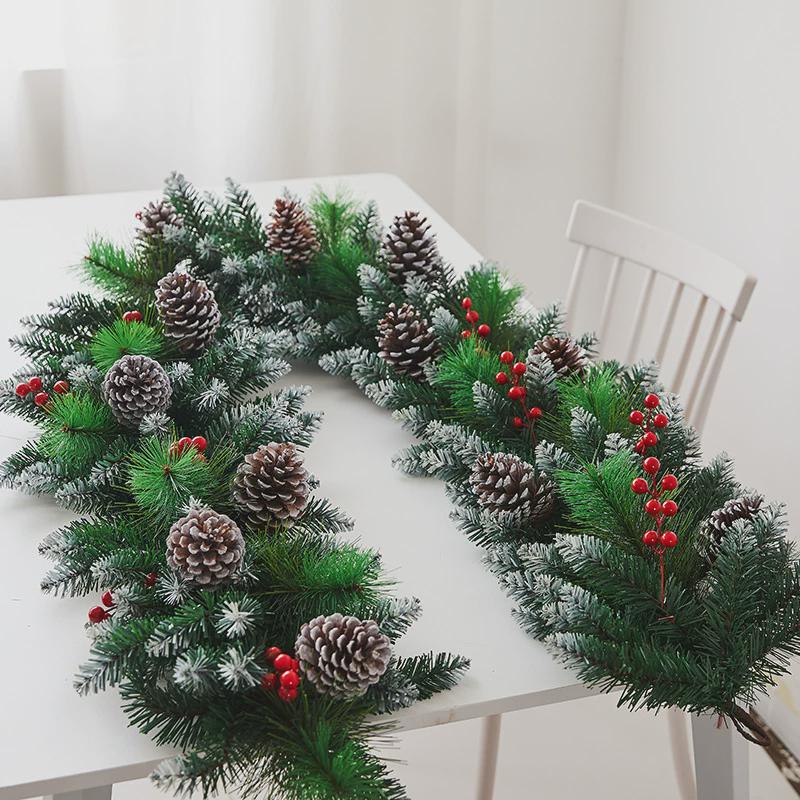 圣诞节装饰场景布置圣诞花环藤条门窗玻璃挂橱挂墙门上氛围感挂饰