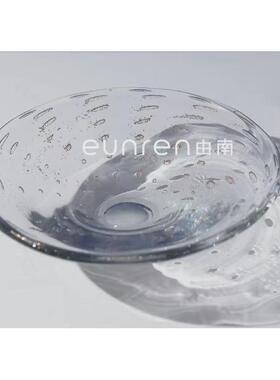 意式轻奢波浪造型玻璃水果盘装饰品创意客厅摆件酒店会所摆设严选