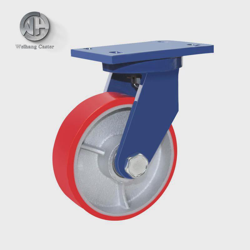 8寸重型寸脚轮聚氨酯pu万向轮子工业手推车轮4寸5工业6寸10寸12寸