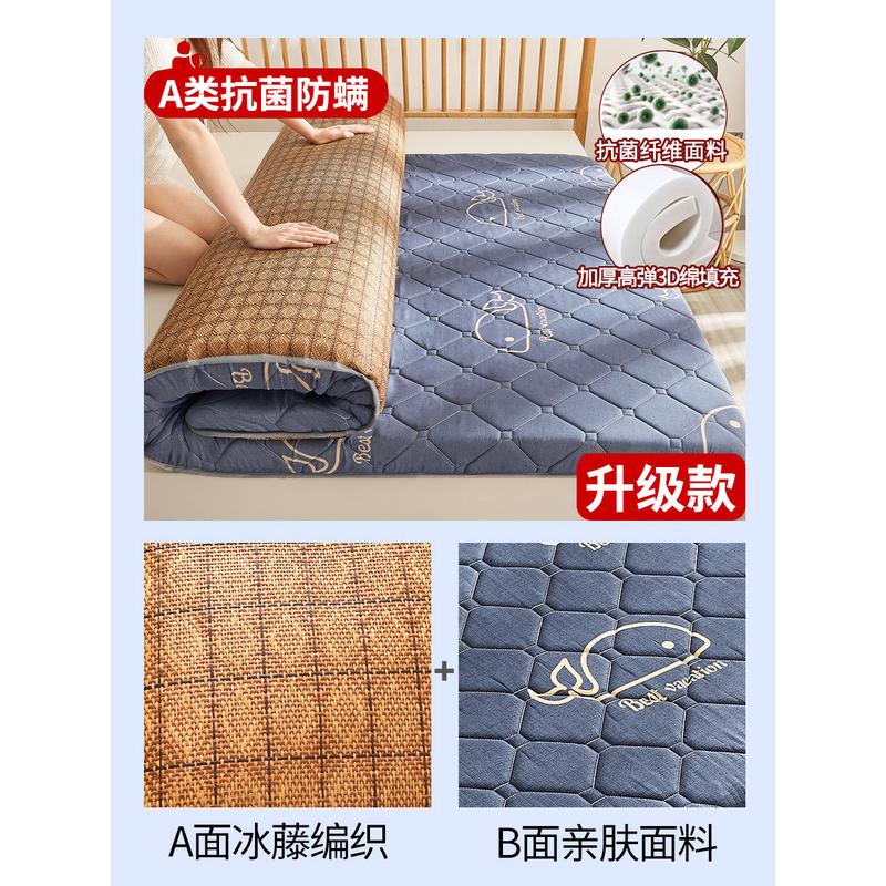 榻榻米夏季冰丝凉席床垫子软垫学生宿舍单人家用两用折叠薄款冬夏