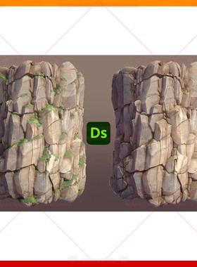 Substance Designer SD次世代卡通风格化岩石山石纹理材质球 sbs