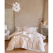 四件套春夏冰丝凉感丝滑裸睡法式 兰精天丝数码 印花花边韩式 公主4