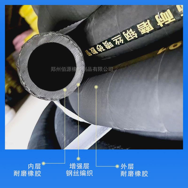 高压钢丝胶管喷砂隧道喷浆胶管护坡除锈矿用高耐磨胶管高压胶管
