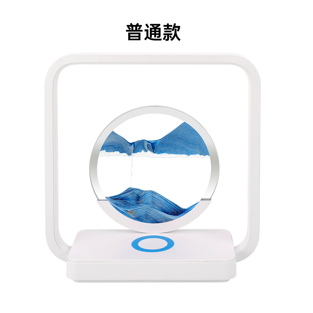 流沙画沙漏无线充电台灯轻奢高级感客厅装饰床头灯卧室中式小夜灯