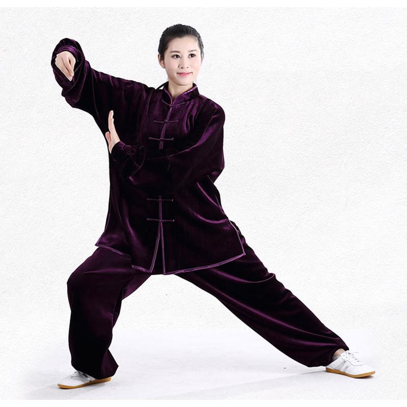 宏极太极拳加绒加厚南韩绒太极服金丝绒秋冬男双层练功裤女不倒绒