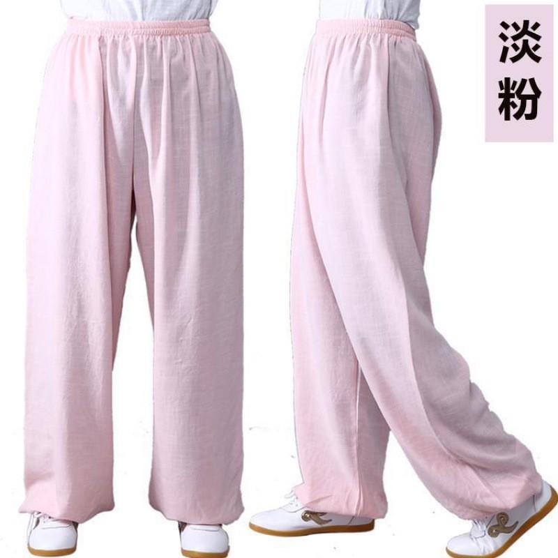 新款太极拳服裤春夏透气大码灯笼裤宽松男练功女武术运动表演棉麻