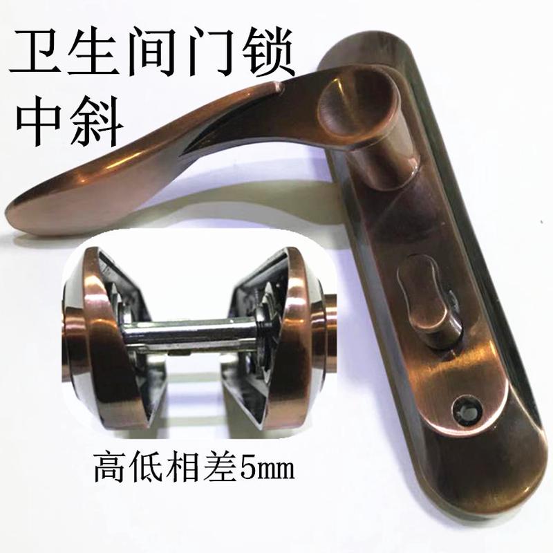 卫生间门锁斜面凹面弧面执手机械门锁锁具配件厕所洗手间厨房门锁