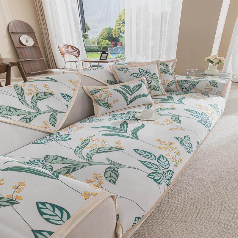 凉感冰丝沙发垫夏天凉垫沙发套罩巾新款夏季凉席防滑盖布坐垫