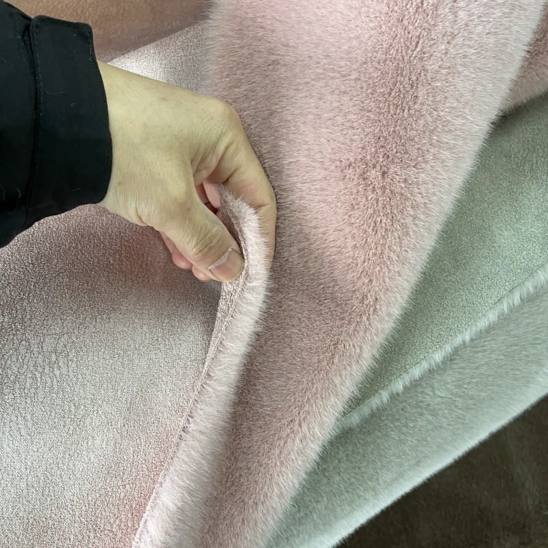 仿貂毛复合布仿狐狸毛仿原料绒布羊毛皮釉一体坎肩服装獭兔毛布匹