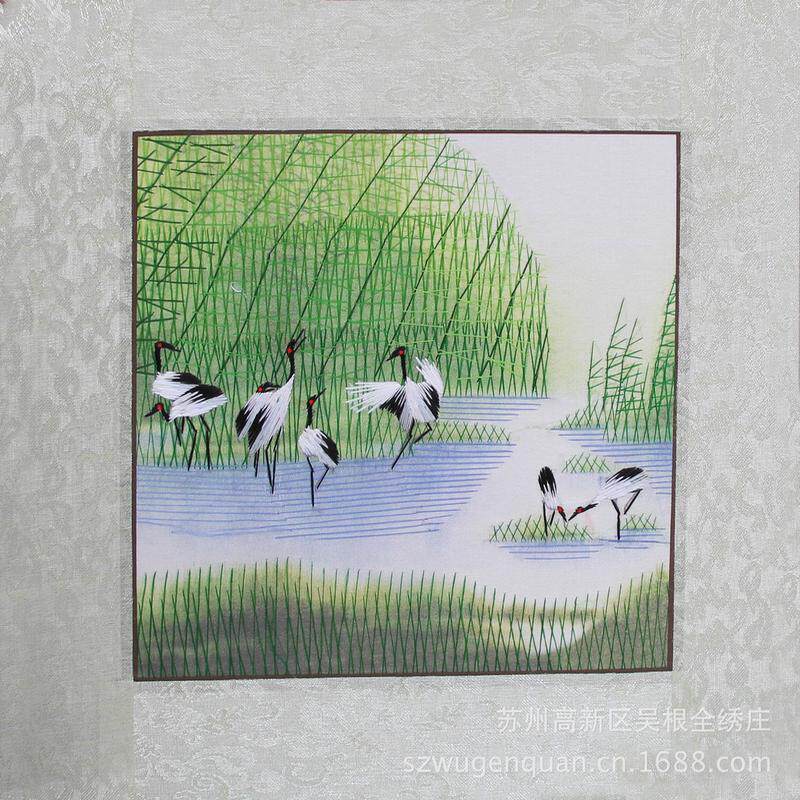 厂家生产苏绣装饰画客厅书房挂画家居苏州刺绣手工艺品小尺寸