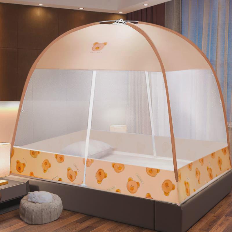 新款宿舍家用免安装1.8学生1.5m蒙古包蚊帐1.2儿童折叠2米床蚊帐