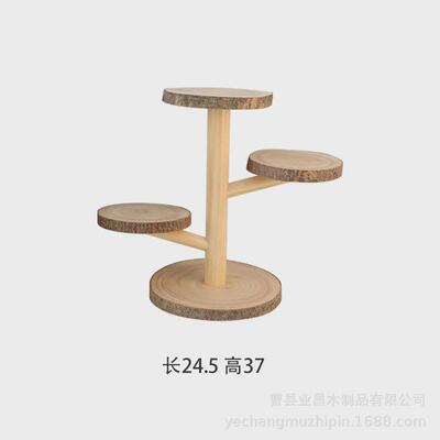 木质桌面花架办公室绿植置物架窗台多肉花架盆栽架创意树杈花架