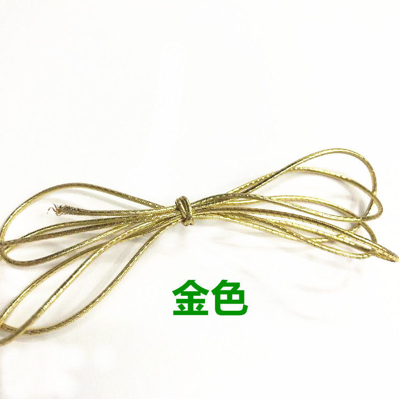 金银圆橡筋1.02.02.5金色银色吊牌绳玫瑰金弹力挂绳厂家现货