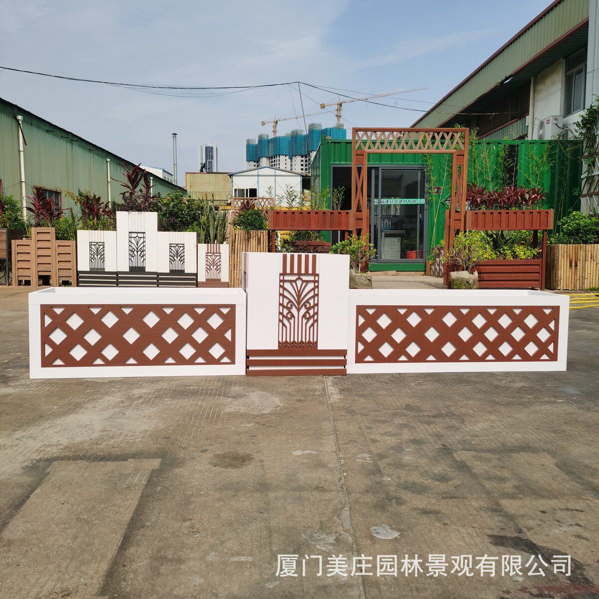 pvc景观商业街户外花箱防腐花盆创意花槽公园小区种植箱隔离栅栏