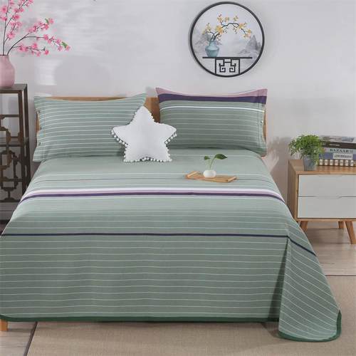 滨州源头批发厂家高端特厚棉质老粗布凉席夏季空调加厚床单三件套