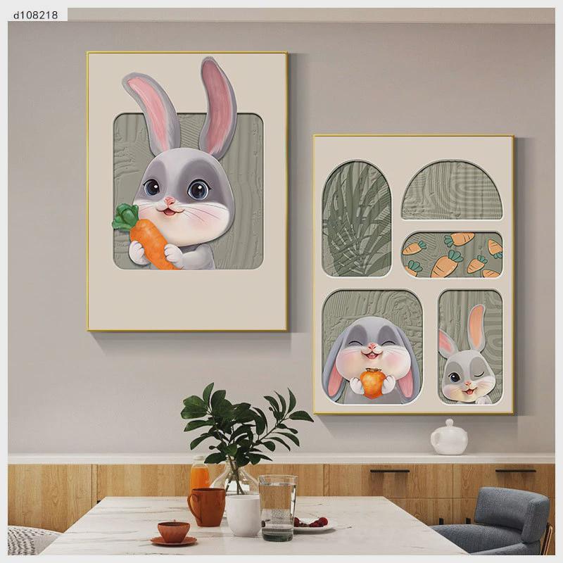 客厅背景墙猫咪狗狗壁画餐厅装饰画壁画小清新可爱卡通民宿挂画