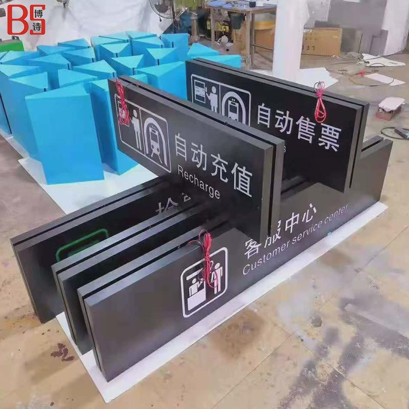 商场双面指示牌楼梯口通道吊牌灯箱地铁站发光指示牌导视广告牌