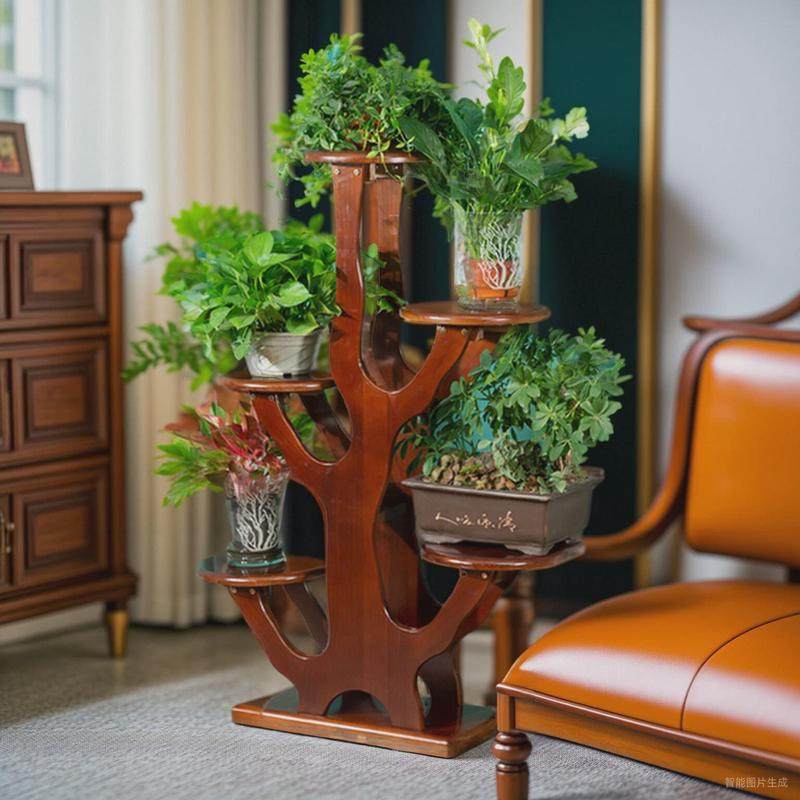 实木花架客厅落地式多层高档室内阳台新款中式绿萝大花盆架子带轮,住宅家具,花架/花几,淘宝优惠券,粉丝福利购,淘宝优惠卷