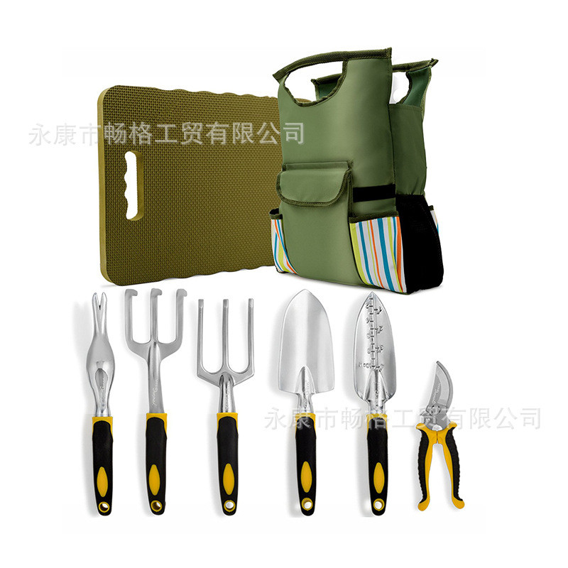 批发9件套花园园艺工具套装花园跪垫园林工具包铝合金剪