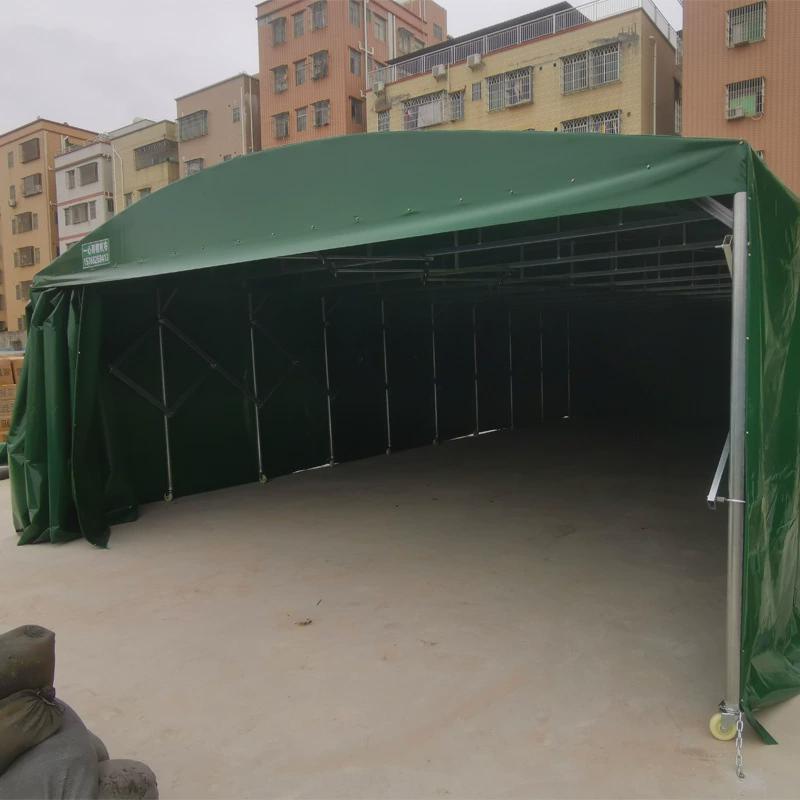 推拉雨棚移动仓库户外棚伸缩电动活动帐篷折叠遮阳棚篮球场蓬停车
