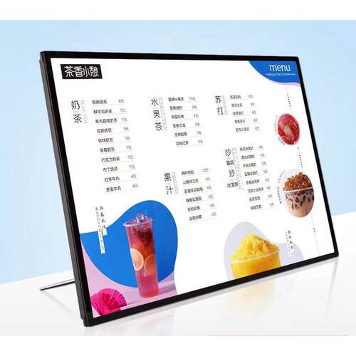 钢化玻璃超薄led画灯箱抽发光广告牌铝合金海报框挂墙电梯展示架