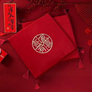 敬茶跪垫一对结婚新郎新娘改口加厚垫子婚礼磕头红色喜垫婚庆用品