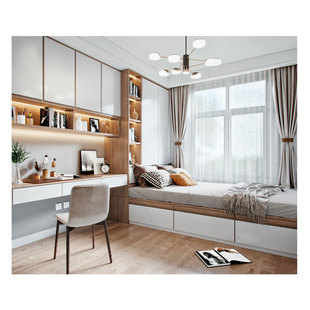 全屋定制榻榻米床柜一体塌塌米加衣柜吊柜箱体床家具厂定制柜子