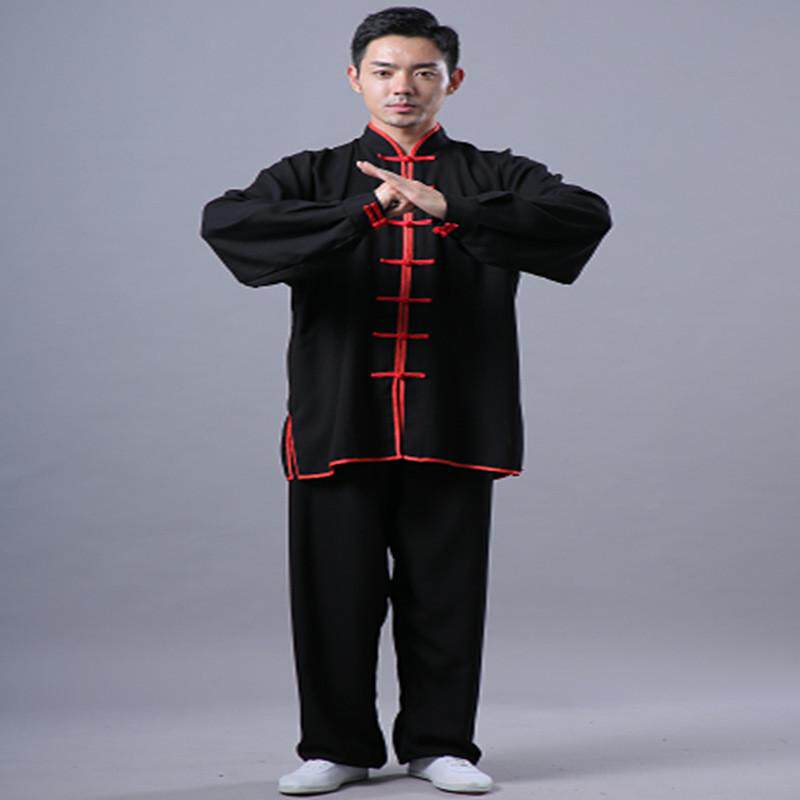 练功服太极服男春夏季棉麻太极拳练功服装女成人晨练武术服中国风