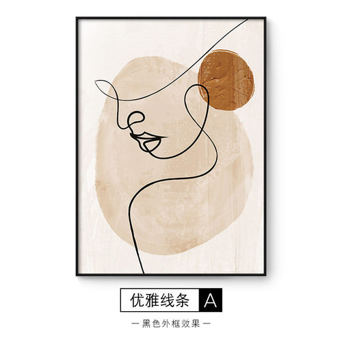 现代简约客厅落地画简约人像竖版面抽象挂画玄关沙发背景墙装饰画