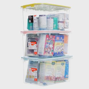 pk7j禧天龙透明收纳箱只衣服家用整理箱3塑料特大号高透可视带滑