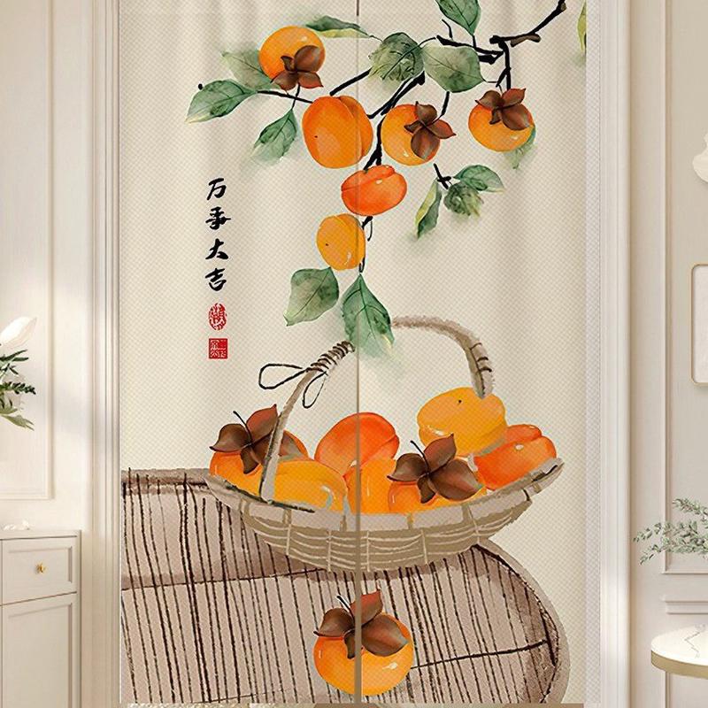 热销新中式葫芦图案门帘客厅卧室卫生间隔断帘厕所家用半截遮挡布