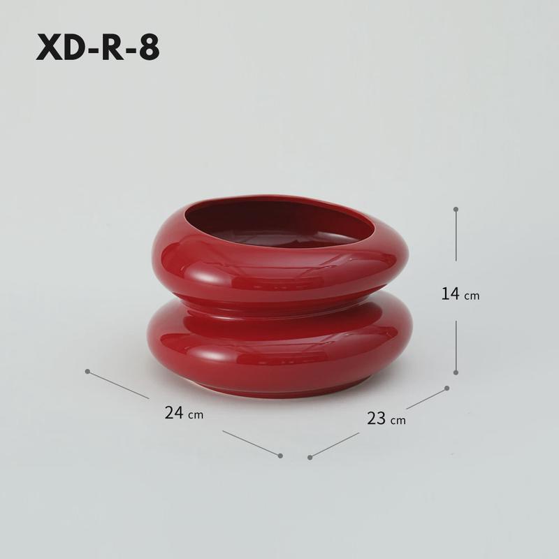 流线陶瓷花盆鹅软石双层现代ins风家居年宵蝴蝶兰大口径装饰盆器