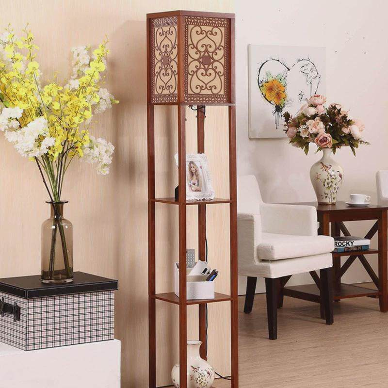 多功能置物架简约现代灯客厅落地灯床头灯沙发灯个性创意层架地灯