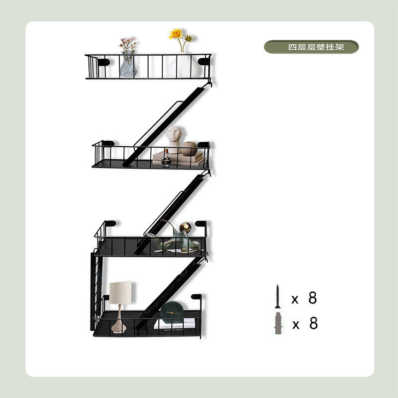 网红创意多层楼梯墙上架家用卧室装饰铁艺置物架收纳整理组收纳架,家装主材,卫浴置物架,淘宝优惠券,粉丝福利购,淘宝优惠卷