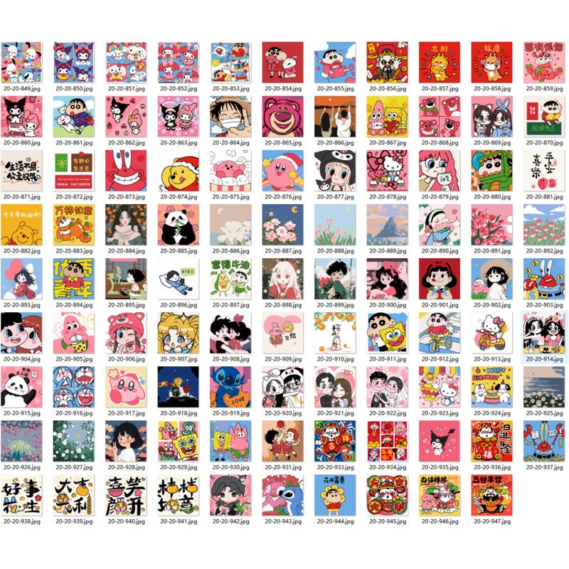 20*20cm100副数字油画-儿童数字油画diy摆摊手作店diy油画包邮