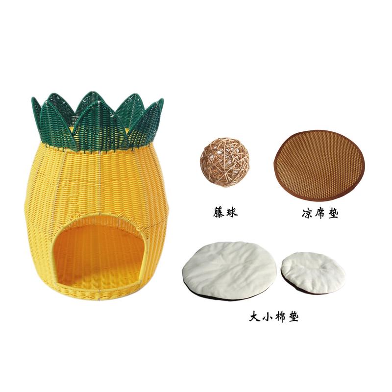 猫窝藤编猫笼半封闭式狗窝冬季保暖四季通用宠物用品双层可水洗