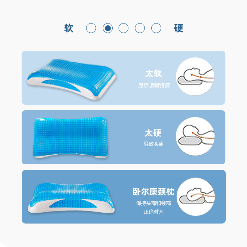 冷却凝胶枕记忆海绵冷却凝胶枕侧睡眠胃枕记忆棉放松背体验