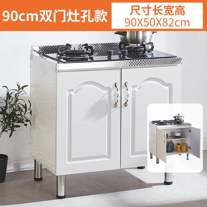 柜厨房农村家用不锈钢碗橱柜简易灶台柜出租房整体厨柜组装经济型