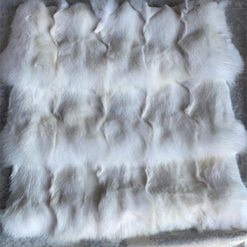 搭狐狸毛挂毯白狐自然色毯十字狐褥子赤狐汽车腰枕坐垫抱枕原料