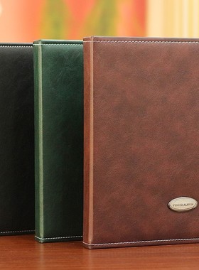 a5l商务6寸相册家庭纪念册影集240张插页式皮面办公相册本袋式相