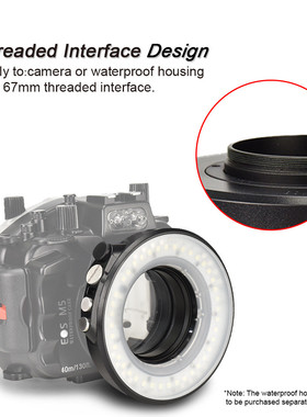 海蛙SL-108三色潜水灯微距环形灯近摄补光灯适配M67接口防水壳