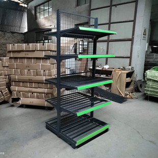 定制网格面板超市货架网格单双层板面网背板端头展示架超市货架