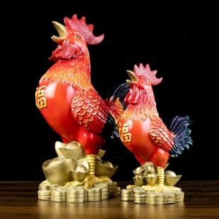 宝鸡家居客厅工艺品桌面装 彩铜鸡摆件铜公鸡金鸡大公鸡生肖鸡元 饰