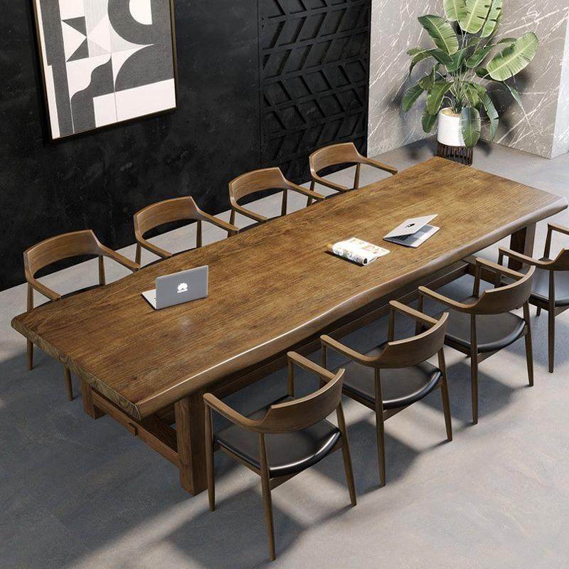 现代简约实木会议长桌工业风工作台长条办公桌原木洽谈桌椅组合,商业/办公家具,会议桌,淘宝优惠券,粉丝福利购,淘宝优惠卷